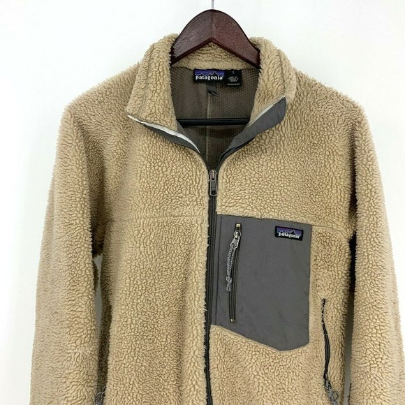 Vintage‎ Patagonia Retro-X Deep Pile Fleece Jacket Oatmeal Gray - Picture 2 of 9